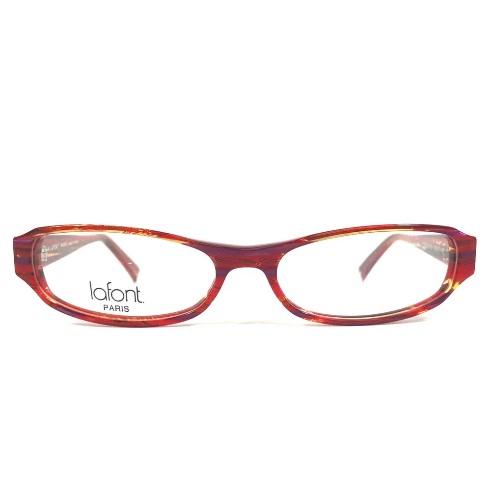 Jean Lafont Eyeglasses Frames PUNCH 633 Red Striped Horn Cat Eye 53-15-142